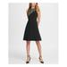 DKNY Womens Black Sleeveless Crew Neck Knee Length Fit + Flare Evening Dress Size 16