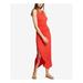 SANCTUARY Womens Red Ruched Sleeveless Jewel Neck Maxi Sheath Evening Dress Size M