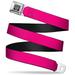 BD Wings Logo Brushed CLOSE-UP Black Silver Seatbelt Belt - Neon Pink Print Seatbelt Belt Standard