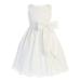 Little Girls Off-White Jasmine Lace Bow Flower Girl Dress