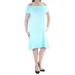 STYLE & COMPANY Womens New 1609 Aqua Off Shoulder Sleeveless Shift Dress L B+B