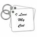 3dRose I Love My Cat Kitten Pet Animal Saying Phrases Quotes - Key Chains, 2.25 by 2.25-inch, set of 2