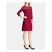 RALPH LAUREN Womens Maroon Lace 3/4 Sleeve Above The Knee Cocktail Dress Size 4P