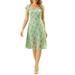 Allegra K Women's Sweetheart Neck Tie Back Smocked Cap Sleeve Floral Midi Dress