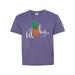 Inktastic Aloha- in cursive with pineapple Teen Short Sleeve T-Shirt Unisex Retro Heather Purple L