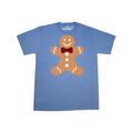 Inktastic Cute Gingerbread Man with Red Plaid Bowtie Adult T-Shirt Male Columbia Blue XXXL