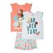 Disney Princess Girls Mix and Match Tops and Shorts, 3-Piece Outfit Set, Sizes 4-16