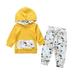 Cute Newborn Baby Boy Girls Autumn Clothes Hooded T-shirt Tops Pants Outfit Set