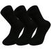 Men 3 Pack Classic Fit Flat Knit Dress Socks, Sock Size 11.5-13, Black