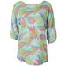 Coral Bay Womens Tropical Palm Tiered Textured Top