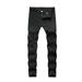 Sunisery Menâ€™ s Ripped Trousers,Solid Color High Waist Pants Pencil Pants for Spring Fall, Red/Army Green/Khaki/Black/White