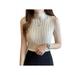 Kernelly Women's Sleeveless Slim Fit Mock Turtleneck Knit Pullover Sweater Stretch Basic T Shirt Tank Tops