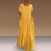 New Women's Dot Printed Maxi Long Dress Printed Dress Bohemian Sundress Vestidos Vintage Long Sleeve Robe Femme Plus Size Dress