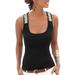 Summer Womens Casual Silk Top Vest Sleeveless Mock Neck Tee Shirt Tank Tops Plus Size S-3XL