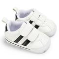 Newborn Baby Boy Girl Soft Sole Canvas Sneakers White Pram Shoes Trainers