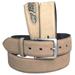 42 CRAZYHORSE MENS LEATHER W/ LOGO BELT WITH CAMO INSERTS TAN