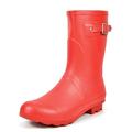 NORTIV 8 Womens Rubber Rain Boots Pull On Garden waterproof Work Boots ORIGIN-SHORT RED Size 6