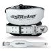 ESTREMO Weightlifting Belt - Genuine Leather 6 inches Wide Back Support Belt. Adjustable with Steel Buckle. Ideal for Gym and Lifting. Lower Back Support for Men and Women - White