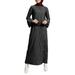 ZANZEA Women Elegant Stripe Printed Button Down Muslim Kaftan Abaya Dubai Flare Sleeve Maxi Dress