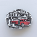 Western Men Zinc alloy Leather Belt Buckle Volunteer Firefighter Fire Shape Pattern