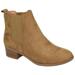 Soda Women Ankle Boots Elastic Sides Slip On Booties Block Heel Suede TEAPOT-S Tan Brown 7.5