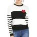 Allegra K Junior's Striped Color Block Crew Neck Knitted Sweater