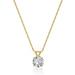 Jewelili 10K Yellow Gold 6.5mm Swarovski Zirconia Solitaire Pendant Necklace, 18" Rope Chain Best value for friends, for her Birthstone Birthday Gift, for moms & sisters, trendy, real precious jewelry