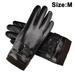 Winter Leather Gloves for Women, Wool Fleece Lined Warm Gloves M