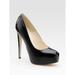 Brian Atwood Maniac Black Patent Leather Super High Heel Platform Dress Pumps (36 Euro/ 6 U.S)