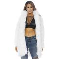 Forplay Rich Fur-Ever White Faux Fur Knee Length Coat Jacket