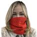 Winter Knit Neck Warmer Tube Scarf Furry Inside for Men & Women (Red Solid)