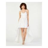 B DARLIN Womens White Spaghetti Strap V Neck Full-Length Hi-Lo Party Dress Size 19\20