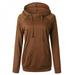 Promotion Clearance!Autumn Pocket Solid Pullover Hoodies Loose Patchwork Hole Female Casual Coat Hooded Sweatshirt