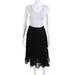 Pre-ownedDKNY Womens Silk Solid Knee Length A-Line Skirt Black Size 6