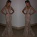 Daciye Women Formal Sequin Spaghetti Strap Dress Deep V Neck Maxi Gown (Gold S)