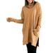 Plus Size Women Long Sleeve Casual Long Tunic Tops Ladies Blouse Shirt Jersey Pullover Ladies Autumn Plain Tunic Shirt Dress Split Hem Gypsy Baggy Tunic Tops Shirt Long Sleeve Blouse