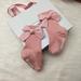 Puloru Baby Spring Socks, Letter Print Mid Length Socks with Bowknot Decor
