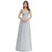 Ever-Pretty Women's Lace A-line Floor-length Wedding Party Gowns Evening Party Gowns 00881 Grey US16