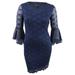 Connected Women's Sequined Lace Bell-Sleeve Dress