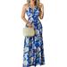 UKAP Women Dress Beach Maxi Dress Boho Floral Swing Dress Sleeveless V-neck Blouse Shirt Sundress Casual Loose Dress