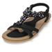 Xelparuc Women's Summer Sandals Casual Comfortable Flip Flops Beach Shoes Ankle T-Strap Thong Elastic Flat Sandals for Women