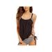 Women Print Sporty Double Up Layered Two Piece Tankini Sets Swimsuits