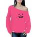 Awkward Styles Halloween Pumpkin Off The Shoulder Sweatshirt Funny Pumpkin Face Oversized Sweater Women's Halloween Sweater Spooky Outfit for Halloween Jack-O'-Lantern Pumpkin Off The Shoulder Top