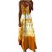 Bescita Women Summer V-Neck Casual Printing Loose Sleeveless Loose Long Dress