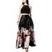 Betsy & Adam Women's 2-Pc. Lace & Floral-Print Satin Gown (10, Black Multi)