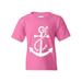 Youth White Anchor T-Shirt For Girls and Boys