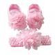 Toddler Baby Girl Bowknot Princess Shoes Satin Cloth Soft Sole Walking Shoes Headband Set