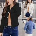 Boyfriend Jean Jacket Women Denim Jackets Vintage Long Sleeve Jacket Casual Slim Coat Candy Color Bomber Jacket