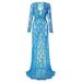 Women Maternity Photography Dress Off Shoulder Lace Floral Gown Wedding Pregnancy Dresses for Photoshoot