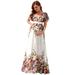 Ever-Pretty Women's Elegant Short Sleeves Floral Wrapped Dress for Baby Shower 20799 Colorful Printed US20